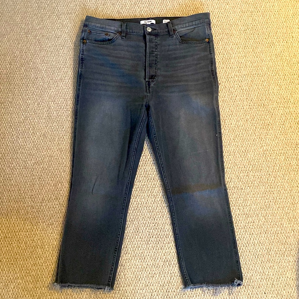 Re/Done Dark Blue Ankle Jeans